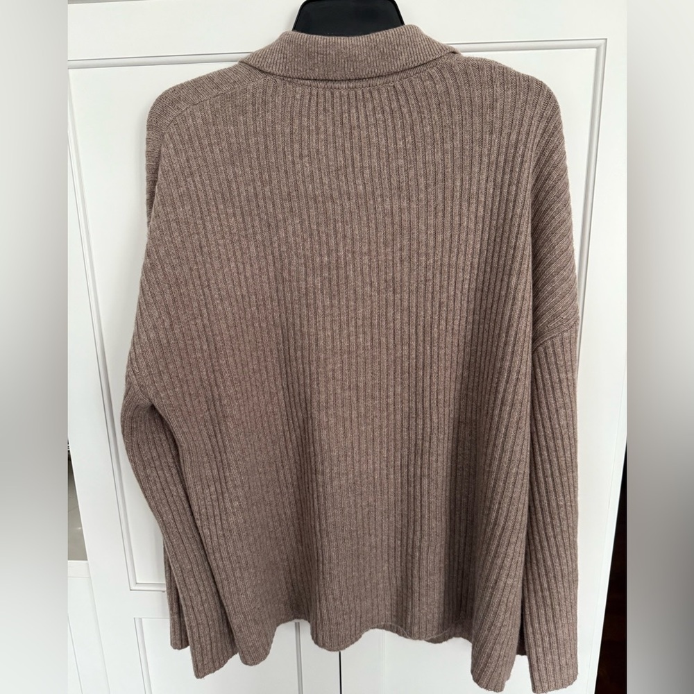 Reformation NEW Fantino Cashmere Collared Cardigan (Oatmeal) - Picture 12 of 14